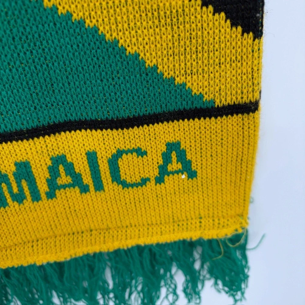 Jamaica Soccer‎ Scarf Yellow Green National Team Futbol Fringe 52 Inches